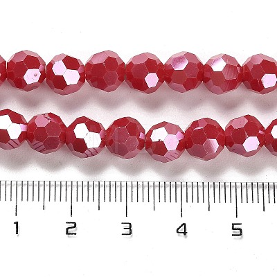 Electroplate Opaque Glass Beads Strands EGLA-A035-P8mm-A16-1