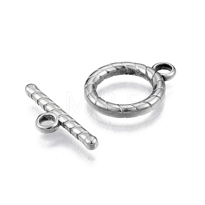 201 Stainless Steel Toggle Clasps STAS-N099-36-1
