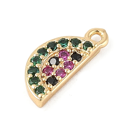 Brass Micro Pave Cubic Zirconia Pendants KK-R219-36D-G-1