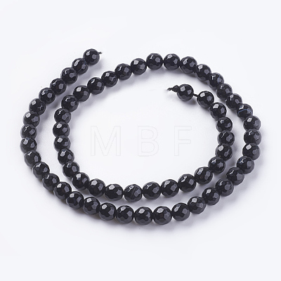 Natural Agate Beads Strands G-G580-6mm-33-1