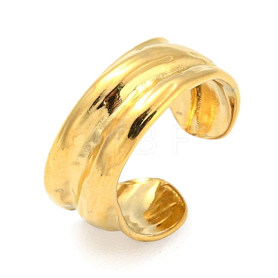 Real 18K Gold Plated Titanium Steel Cuff Earrings EJEW-D072-01E-G-1