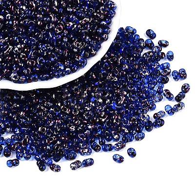 Picasso Spray Painted Glass Seed Beads SEED-T006-04-8-1