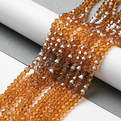 Transparent Electroplate Glass Beads Strands GLAA-F029-2mm-C28-1