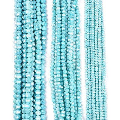 Anti-Tarnish Electroplate Glass Beads Strands EGLA-ZX010-6mm-10-1