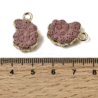 Dyed Synthetic Lava Rock Pendants G-P614-05G-05-1