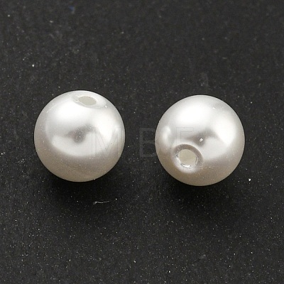 Baking Painted Pearlized Glass Pearl Round Beads HY-S004-01G-1