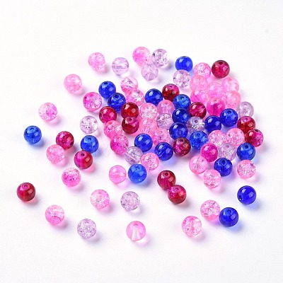 Baking Painted Crackle Glass Beads DGLA-X0006-6mm-02-1