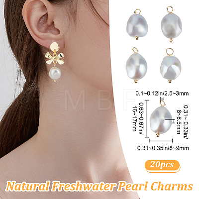 Beebeecraft 20Pcs Natural Freshwater Pearl Pendants FIND-BBC0002-87-1