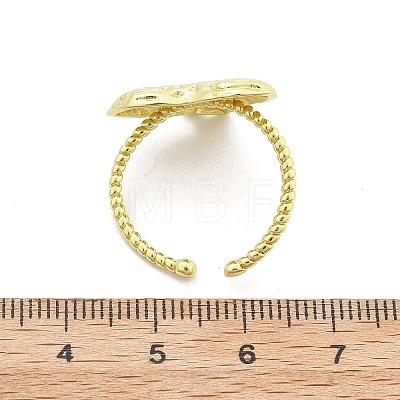 Heart Brass Cuff Rings for Women RJEW-C123-09G-1