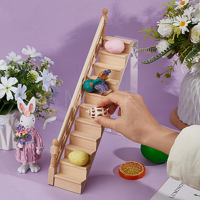 Wooden Stairs for Dollhouse DOLL-WH0002-55-1