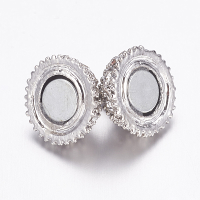 Alloy Rhinestone Magnetic Clasps with Loops BSAHH050-1