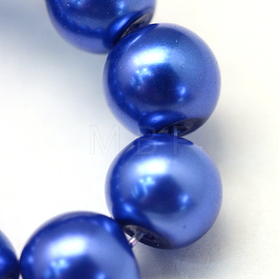 Baking Painted Pearlized Glass Pearl Round Bead Strands X-HY-Q003-10mm-28-1