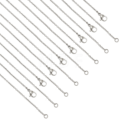  20Pcs 304 Stainless Steel Cable Chain Necklaces Set for Men Women MAK-NB0001-15P-1