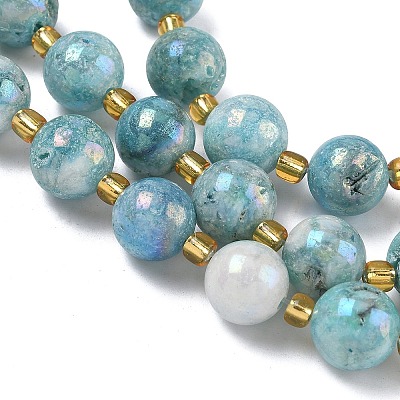 Electroplated Natural Druzy Geode Crystal Beads Strands G-G459-02L-1