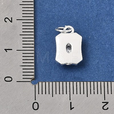 Brass Micro Pave Clear Cubic Zirconia Charms KK-D110-05S-1