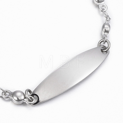 304 Stainless Steel ID Bracelets BJEW-H520-03P-1