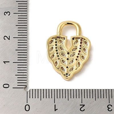 Brass Micro Pave Cubic Zirconia Glass
 Pendants KK-R162-029B-G-1