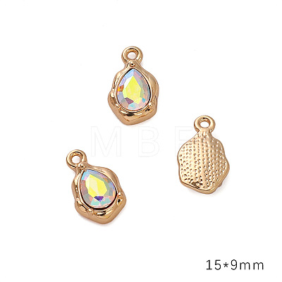 Golden Alloy Resin Rhinestine Pendants PW-WGCBCC2-15-1