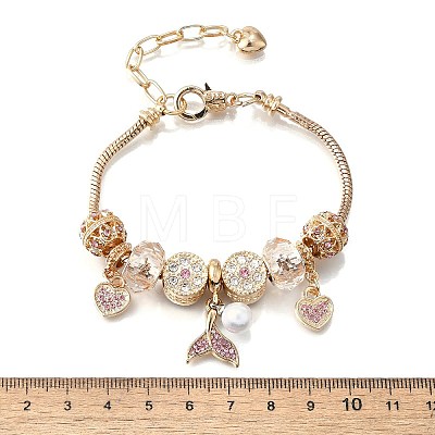 Alloy European Beads Charm Bracelets BJEW-F495-10G-1