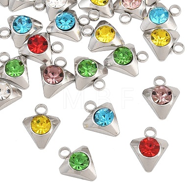 201 Stainless Steel Rhinestone Pendants RB-CBABFDA-12P-1