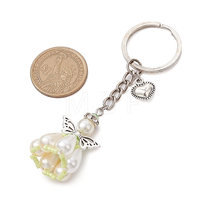 Acrylic Imitation Pearl Keychain KEYC-MZ00030-04-1