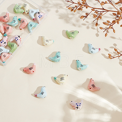 28Pcs 7 Colors Handmade Porcelain Beads PORC-GO0001-02-1