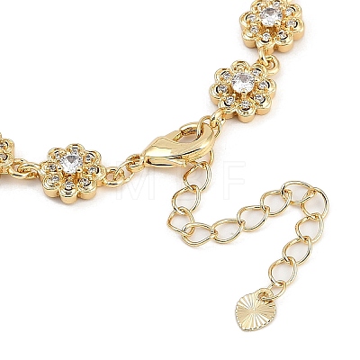 Brass Micro Pave Cubic Zirconia Link Bracelets for Women BJEW-U013-01G-07-1