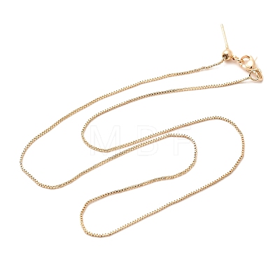 1mm Rack Plating Brass Box Chain Adjustable Slider Necklaces for Women Men MAK-L044-56LG-1