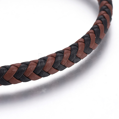Leather Braided Cord Bracelets BJEW-E352-29B-1