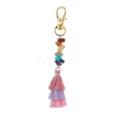 Polycotton Tassel Pendant Decorations HJEW-JM02188-1