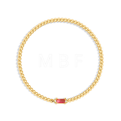 Birthstone 304 Stainless Steel Pave Cubic Zirconia Link Bracelets FS-WG4804B-08-1