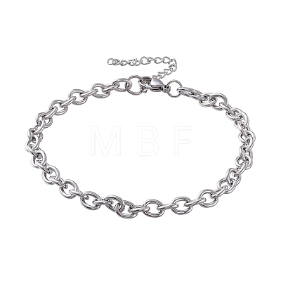 304 Stianless Steel Cable Chain Bracelet Making STAS-CJ0001-137-1