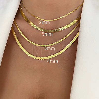 Titanium Steel Snake Chain Necklaces for Women WG80FEF-15-1