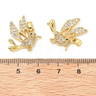 Brass Micro Pave Clear Cubic Zirconia Pendants KK-G533-07D-G-1