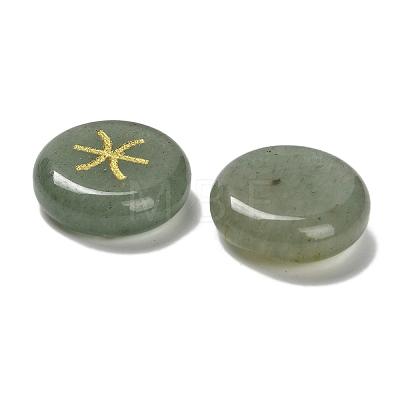 12 Constellation Natural Green Aventurine Cabochons Set G-Q190-03E-1