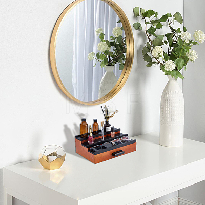 3-Tier Wood Jewelry Display Stands with Drawer ODIS-WH0025-327-1
