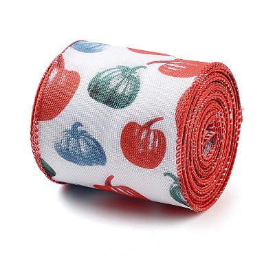 5 Yards Thanksgiving Day Printed Polyester Wired Ribbon OCOR-K009-01D-1