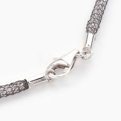 Brass Mesh Chain Necklaces NJEW-F241-01B-D-1
