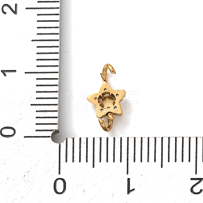 304 Stainless Steel Pave Cubic Zirconia Star Links Connector Charms STAS-T026-03B-G-1