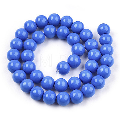 Opaque Solid Color Glass Beads Strands GLAA-T032-P6mm-11-1