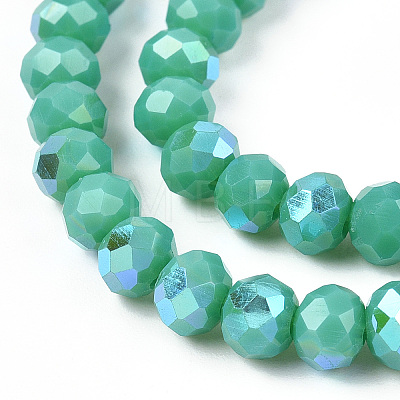 Electroplate Opaque Solid Color Glass Beads Strands EGLA-A044-P2mm-L31-1