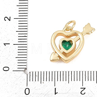 Valentine's Day Brass Micro Pave Cubic Zirconia Pendants KK-D258-10G-01-1
