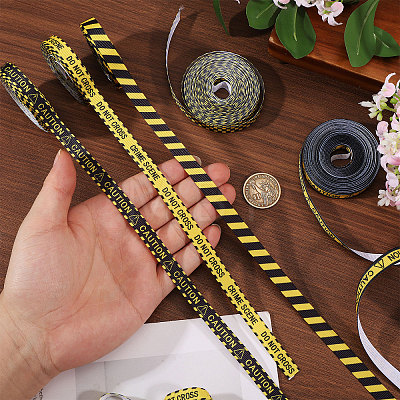 5Rolls 5 Styles Polyester Grosgrain Ribbon OCOR-CA0001-39-1