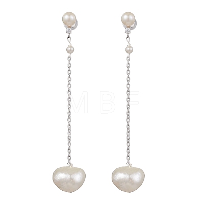 Natural Pearl Ear Studs EJEW-P286-14P-1