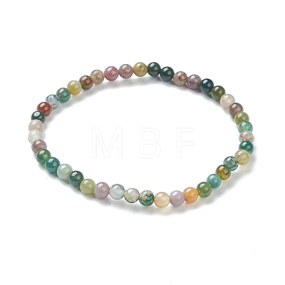 Natural Indian Agate Beaded Stretch Bracelets X-BJEW-D446-A-46-1