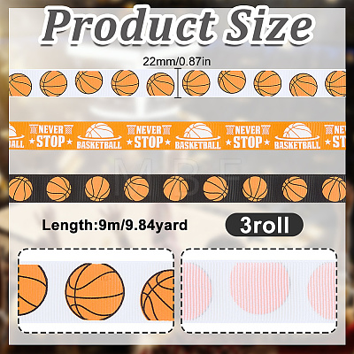 3Rolls 3 Colors Polyester Ribbon OCOR-DR0001-30B-1