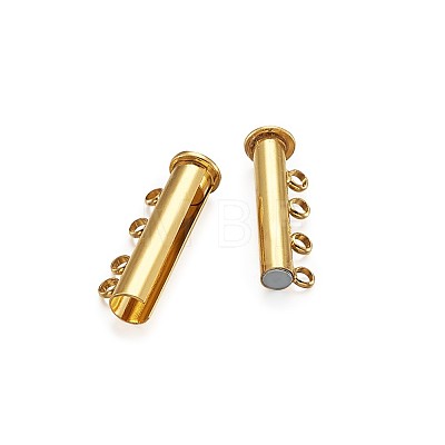Brass Magnetic Slide Lock Clasps KK-TA0007-30G-1