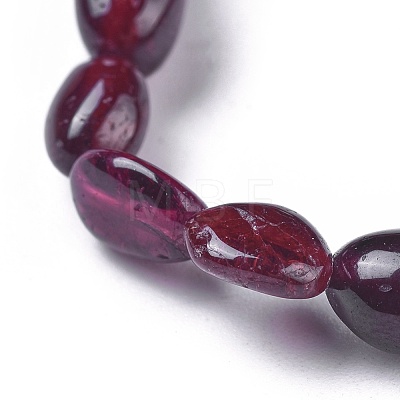 Natural Garnet Bead Stretch Bracelets BJEW-K213-45-1