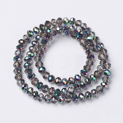 Electroplate Transparent Glass Beads Strands X-EGLA-A034-T6mm-Q13-1