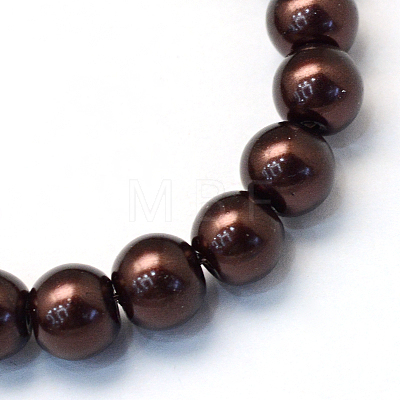 Baking Painted Pearlized Glass Pearl Round Bead Strands HY-Q003-10mm-40-1